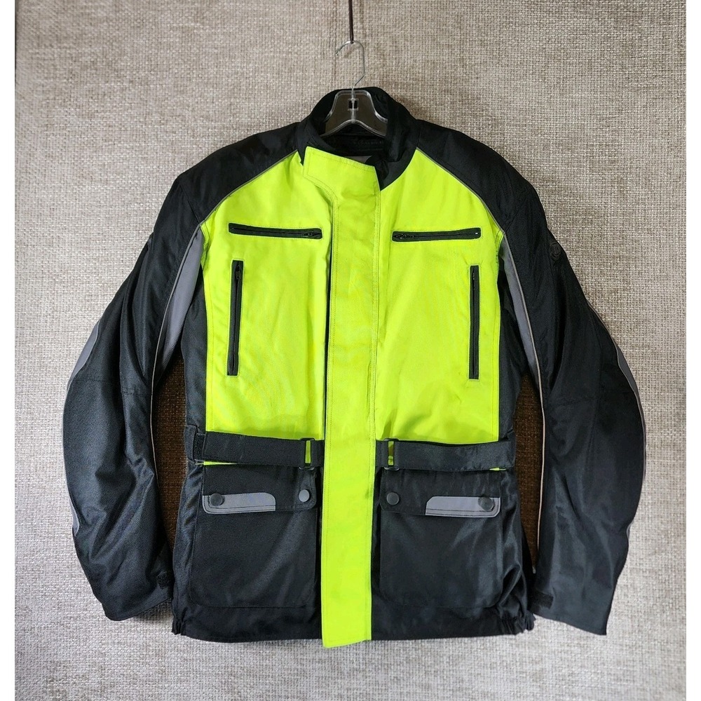 BILT Hi Viz Motorcycle Jacket Mens L Removable Armour Quilt Lining Waterproof